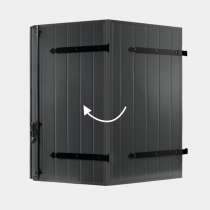 Vantaux repliables du même côté (largeur max 140cm)