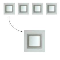 4 hublots carrés 310X310mm cadre INOX vitrage transparent