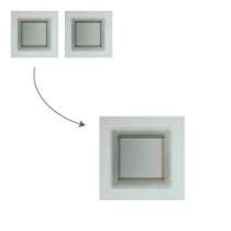 2 hublots carrés 310X310mm cadre INOX vitrage opaque