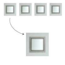 4 hublots carrés 310X310mm cadre INOX vitrage transparent
