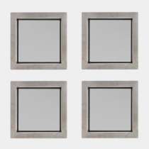 4 hublots carrés 310X310mm cadre INOX vitrage opaque