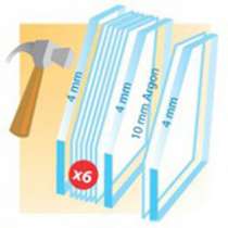 Vitrage Haute sécurité classe P5 (NF P 78-406) type SP10 / 10 Argon / 4 FE