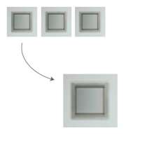 3 hublots carrés 310X310mm cadre INOX vitrage opaque
