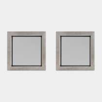 2 hublots carrés 310X310mm cadre INOX vitrage opaque