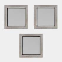3 hublots carrés 310X310mm cadre INOX vitrage opaque