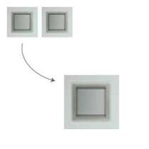 2 hublots carrés 310X310mm cadre INOX vitrage opaque