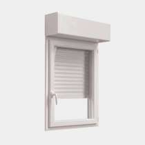 Volet roulant monobloc motorisation filaire vue de l'intérieur posé sur une fenêtre