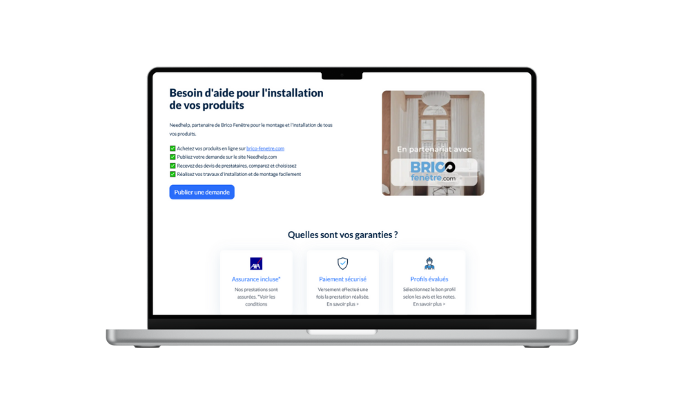 Redirection vers le service de pose du partenaire de Brico Fenêtre