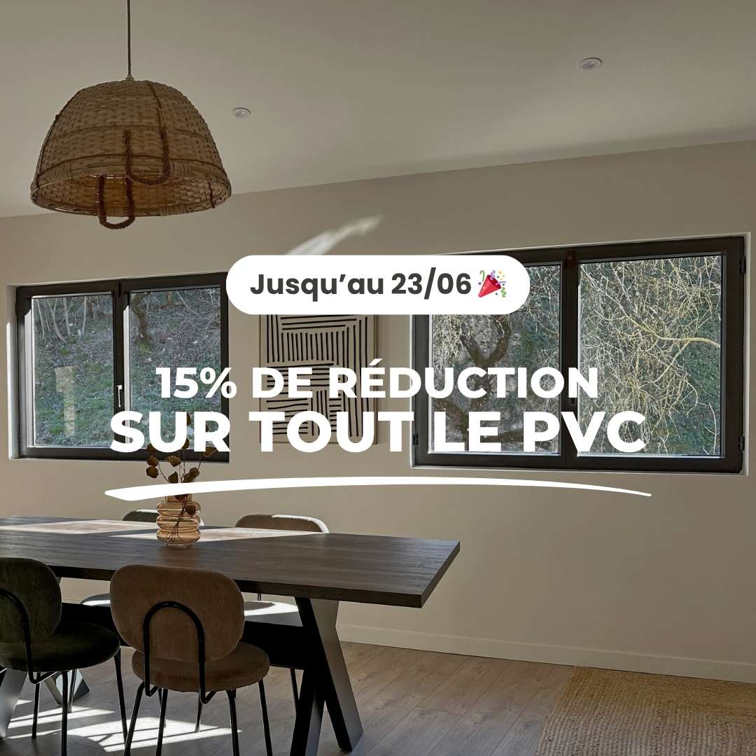DERNIERE MINUTE : 15% sur TOUT le PVC du site, jusqu'au 23/06 !