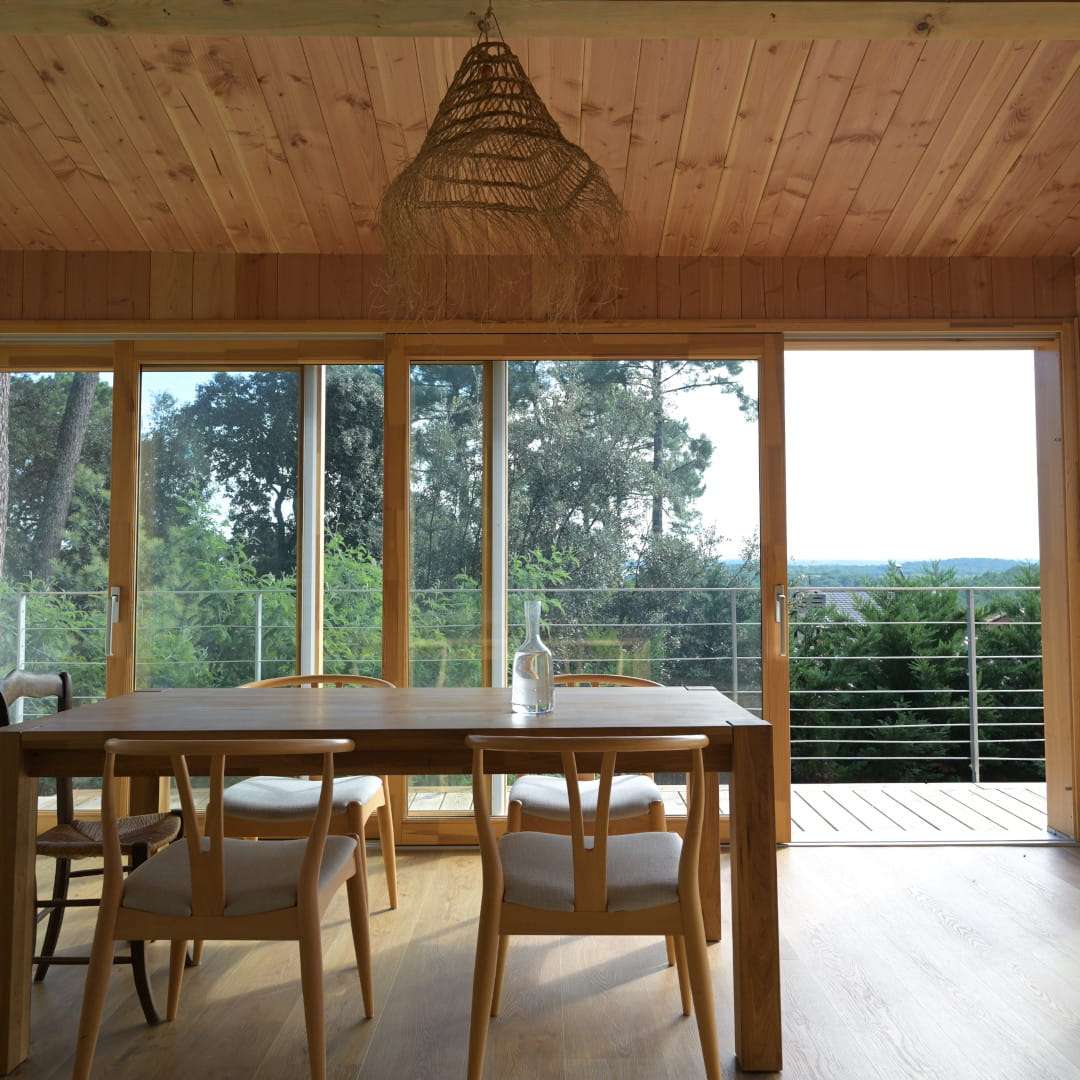 Baie coulissante bois 3 vantaux