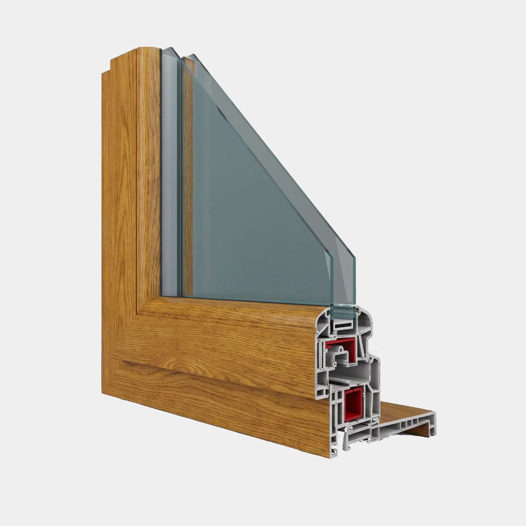 Profil fenêtre PVC plaxé