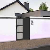 Portillon droit en ALU avec vitrage gris anthracite