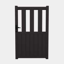 Portillon droit semi-ajouré avec lames verticales en ALU