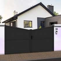 Portail battant pointe intérieure en ALU gris anthracite