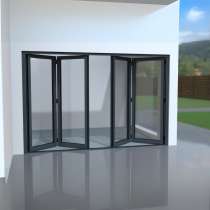 Porte pliante ALU 4 vantaux (2+2) vue extérieure