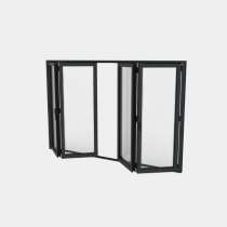 Porte pliante ALU 4 vantaux (2+2) ouverte