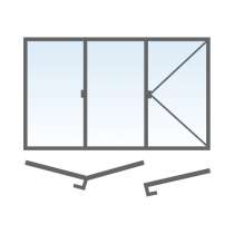 Schéma fenêtre pliante ALU 3 vantaux (2+1)