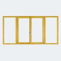Fenêtre en bois 2 vantaux + 2 fixes