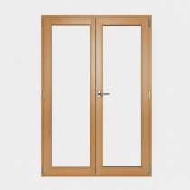 Porte Fenêtre Bois gamme Oxygène 2 vantaux ouverture à la française fermée