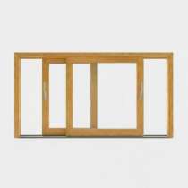 Fenêtre coulissante Bois 2 vantaux sur mesure ouverture à droite