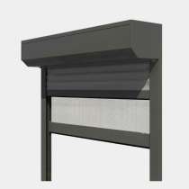 Volet roulant rénovation radio avec moustiquaire intégrée gris anthracite