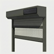 Volet roulant rénovation radio solaire avec moustiquaire intégrée gris anthracite