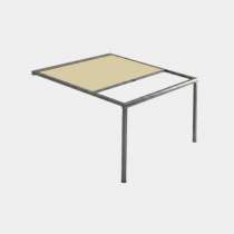 Visuel produit d'une pergola toile rétractable appui façade 2 pieds sur une terrasse