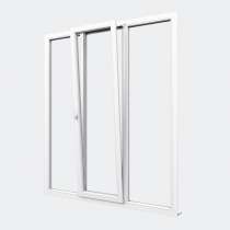 Porte Fenêtre PVC gamme Confort 1 vantail oscillo-battant 2 fixes ouvert