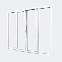 Porte Fenêtre PVC gamme Confort 2 vantaux dont 1 oscillo-battant 2 fixes ouvert