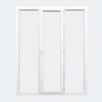 Porte Fenêtre PVC gamme Design 1 vantail à la française 2 fixes fermé