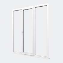 Porte Fenêtre PVC gamme Design 1 vantail oscillo-battant 2 fixes fermé
