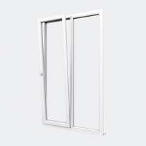 Porte Fenêtre PVC gamme Design 1 vantail oscillo-battant 1 fixe ouvert
