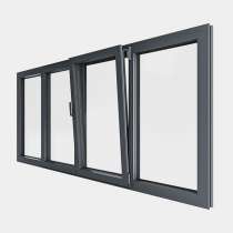 Fenêtre ALU gamme Titans 2 vantaux dont 1 oscillo-battant 2 fixes ouvert