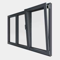 Fenêtre ALU gamme Titans+ 2 vantaux dont 1 oscillo-battant 1 fixe ouvert