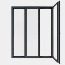 Porte Fenêtre ALU gamme Titans 2 vantaux à la française 1 fixe ouvert