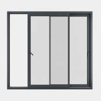 Baie coulissante ALU gamme Titans 2 vantaux 2 rails ouvert