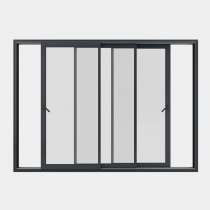 Baie coulissante ALU gamme Titans 3 vantaux 3 rails ouvert