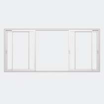 Baie coulissante ALU gamme Titans 4 vantaux 2 rails ouvert