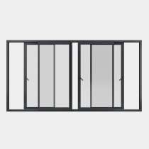 Baie coulissante ALU gamme Titans 4 vantaux 2 rails ouvert