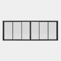 Baie coulissante ALU gamme Titans 6 vantaux 3 rails fermé
