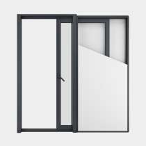 Baie coulissante galandage ALU gamme Titans Galandage 1 vantail 1 rail ouvert