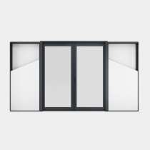 Baie coulissante galandage ALU gamme Titans Galandage 2 vantaux 1 rail fermé