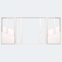 Baie coulissante galandage ALU gamme Titans Galandage 2 vantaux 1 rail ouvert