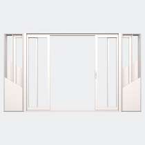 Baie coulissante galandage ALU gamme Titans Galandage 4 vantaux 2 rails ouvert