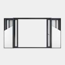 Baie coulissante galandage ALU gamme Titans Galandage 4 vantaux 2 rails ouvert