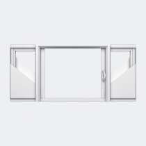 Fenêtre coulissante galandage PVC gamme Slide Galandage 2 vantaux 1 rail ouvert