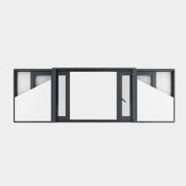 Fenêtre coulissante galandage ALU gamme Titans Galandage 2 vantaux 1 rail ouvert