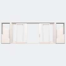 Fenêtre coulissante galandage ALU gamme Titans Galandage 4 vantaux 2 rails ouvert