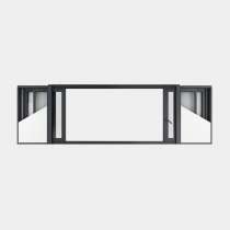 Fenêtre coulissante galandage ALU gamme Titans Galandage 4 vantaux 2 rails ouvert