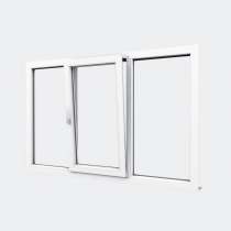 Fenêtre PVC gamme Design 1 vantail oscillo-battant 2 fixes ouvert